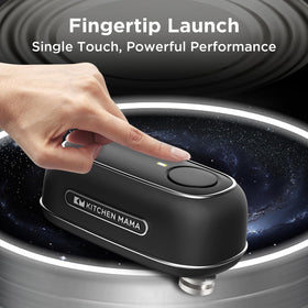 Kitchen Mama Orbit One charging via USB-C for quick, cordless use.