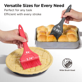 Kitchen Mama Platinum silicone bristles gradient design holds more glaze for smooth coverage.