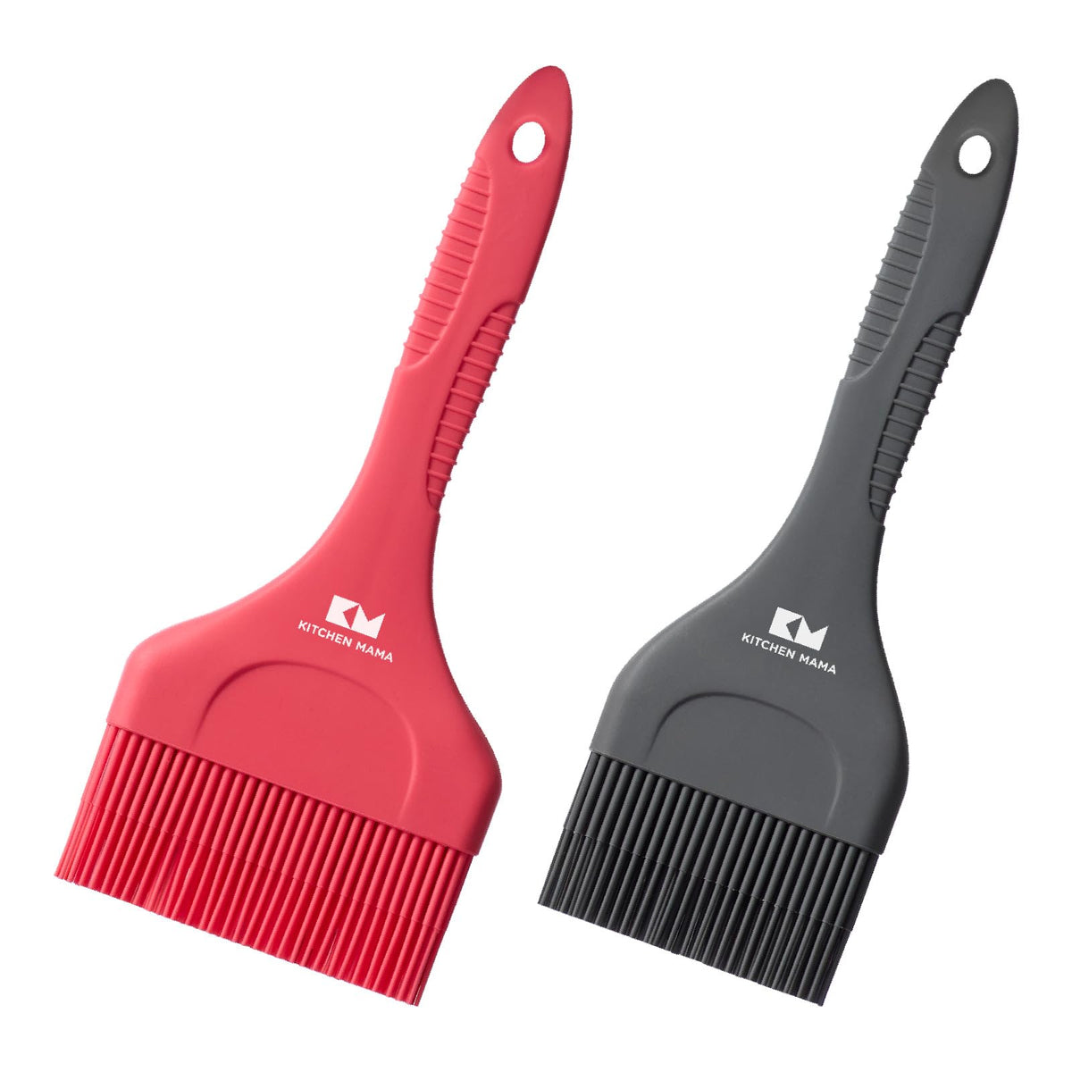Kitchen Mama Platinum pastry brush with extra-wide bristles for even sauce application.