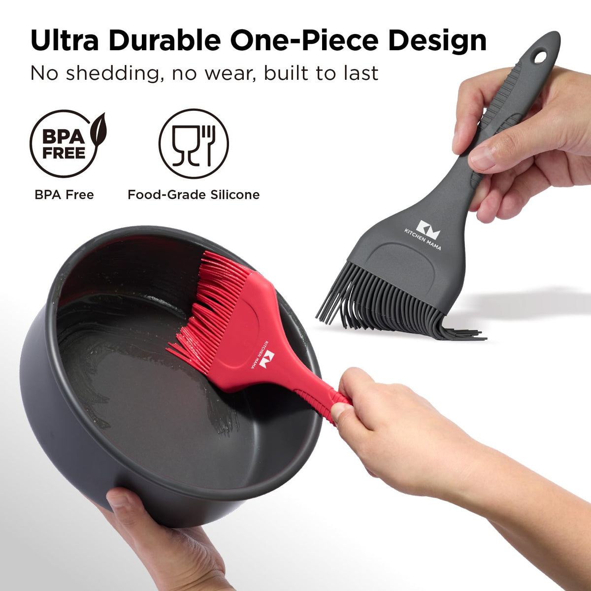 Kitchen Mama Platinum heat resistant up to 446°F (230°C) for high-heat cooking.