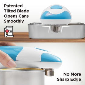 Kitchen Mama smooth-edge blade designed for safe, comfortable can handling.