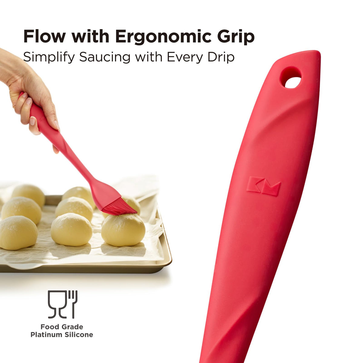 Kitchen Mama WaltzGrip bristles close-up showing durable heat resistance