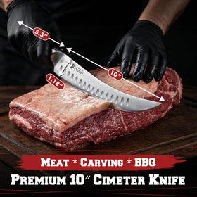Kitchen Perfection knife sheath keeps edge safe during transport.