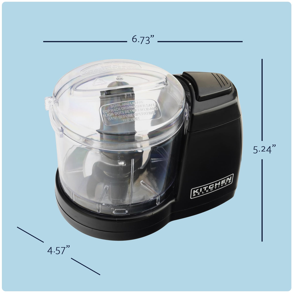 Kitchen Selectives Mini Chopper dishwasher-safe parts for easy cleanup.