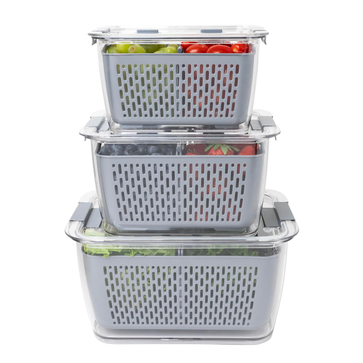 Kitchen Spaces vent-control feature helps maintain freshness for longer in the fridge.