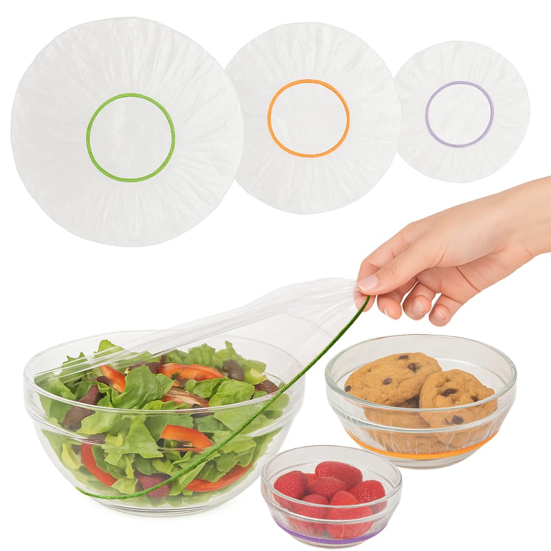 Kitchen Strong elastic-fit bowl cover on a small bowl for tighter storage