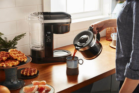 KitchenAid 12-cup coffee maker gold-tone filter ensures durable, clean flavor.