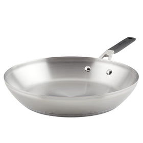 KitchenAid 12-inch frying pan with brushed base for even heating.