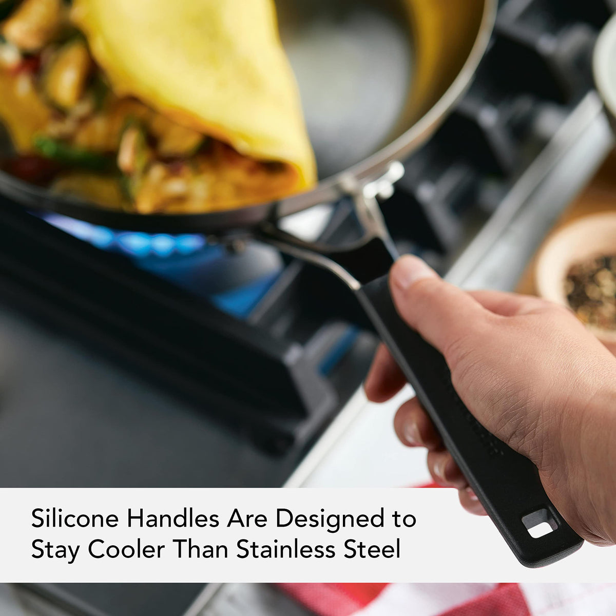 KitchenAid 12-inch frying pan dishwasher safe for easy cleanup.