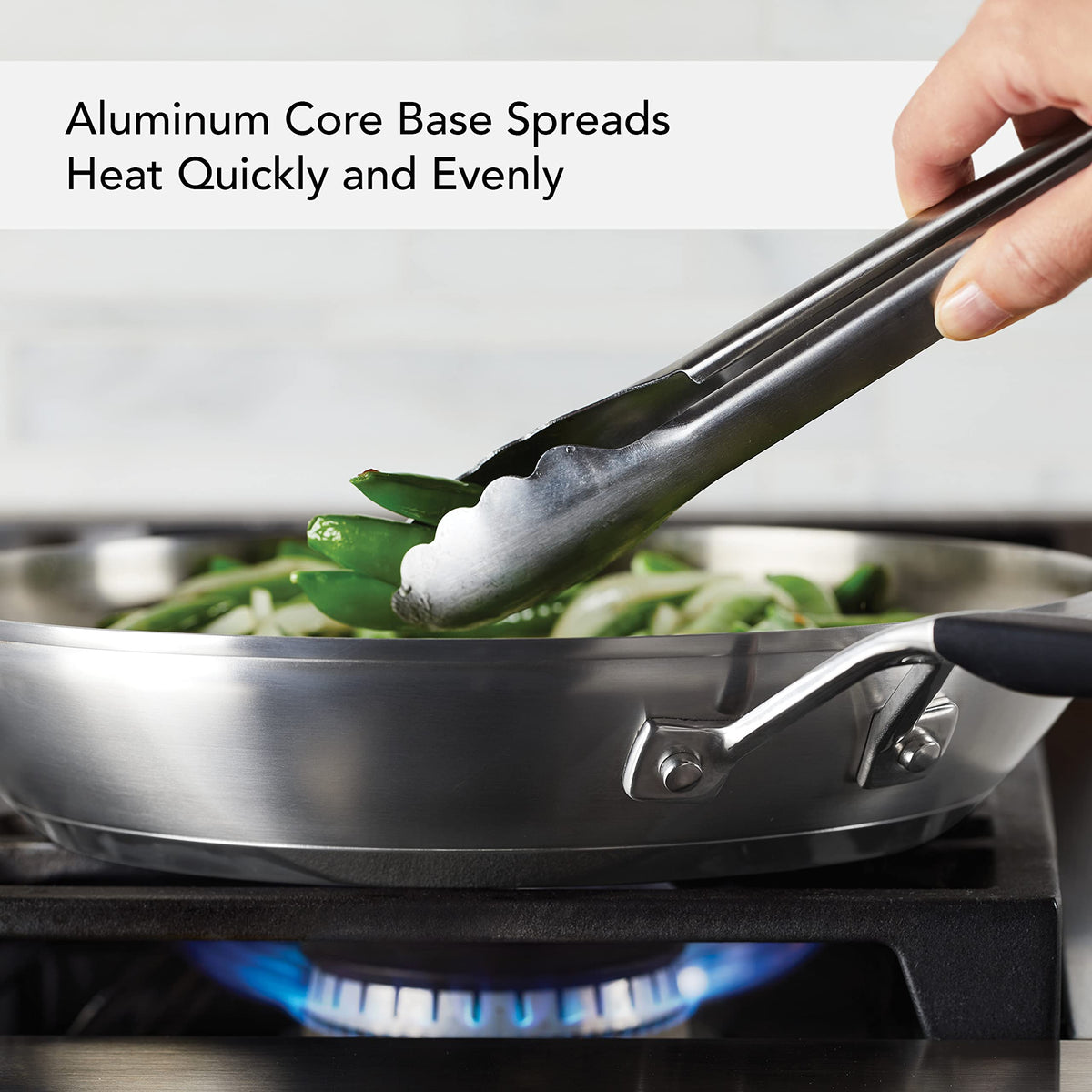 KitchenAid 12-inch frying pan induction compatible for diverse cooktops.