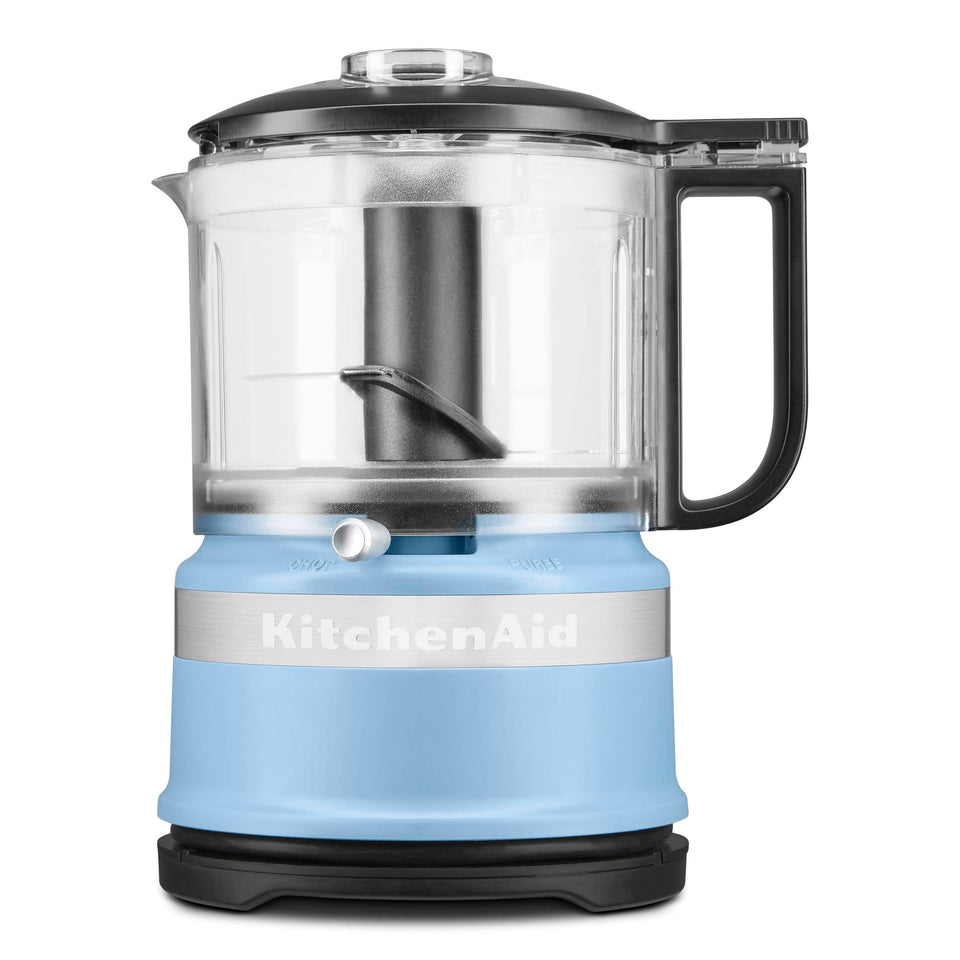 KitchenAid 3.5 cup chopper with blue velvet bowl for quick prep.