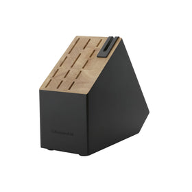 KitchenAid 4.5-inch steak knives in block for effortless table slicing.
