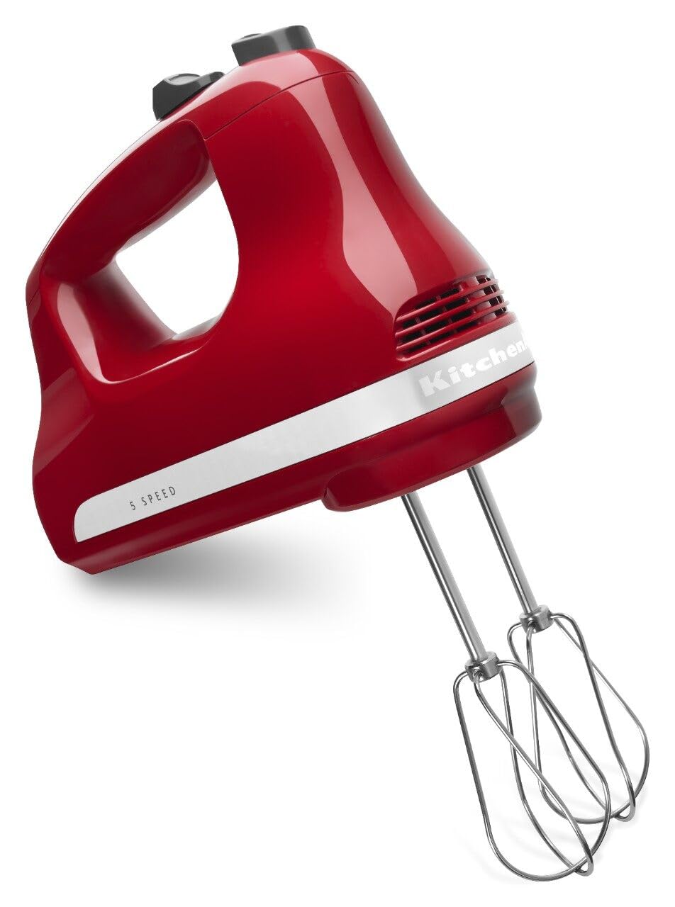 KitchenAid 5 Ultra Power Speed Hand Mixer Empire Red for quick mixing.