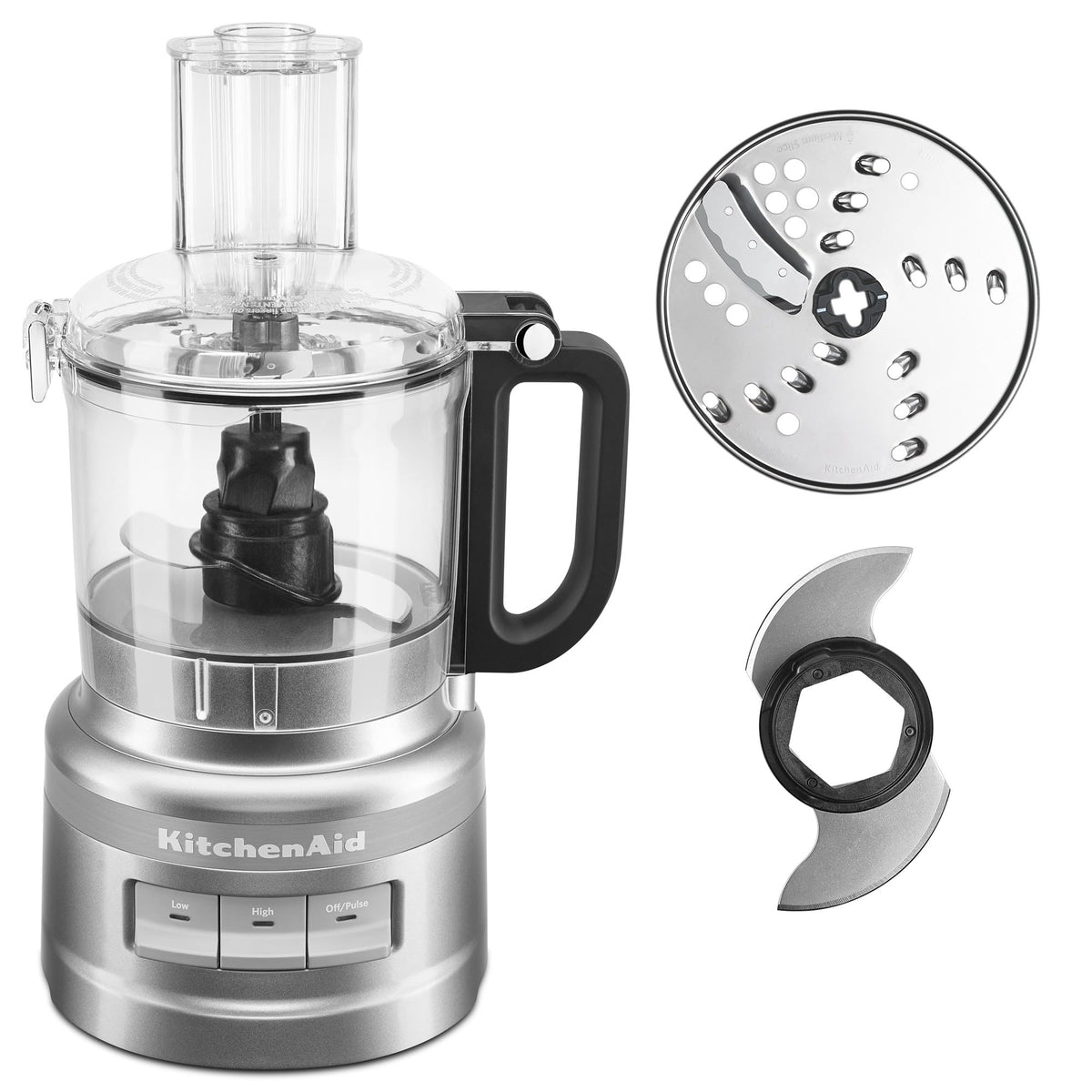 KitchenAid 7-Cup work bowl with integrated blades for compact storage.