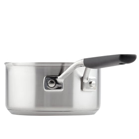 KitchenAid 71018 saucepan features a brushed stainless steel finish