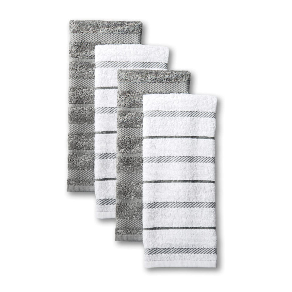 KitchenAid Albany 4-pack solid towels ideal for spills and dish drying
