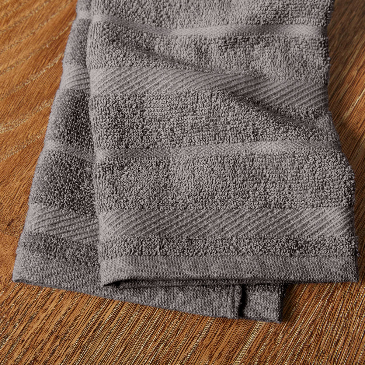 KitchenAid Albany towel on hook adds simple decor while ready for chores.