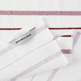 KitchenAid Albany towel used as placemats on a kitchen table.