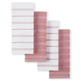 KitchenAid Albany towel set in dried rose and white for quick spill cleanup