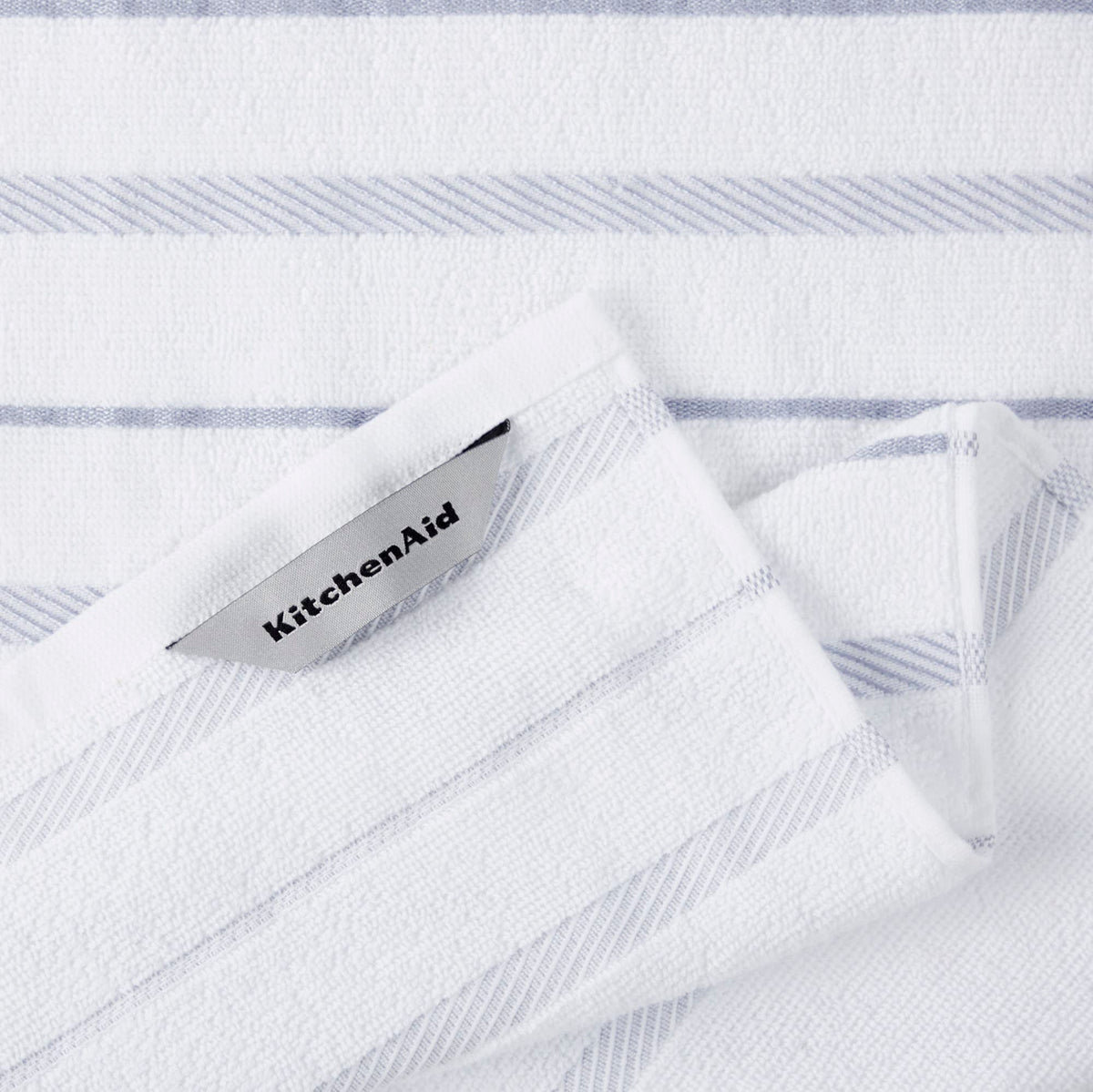 KitchenAid Albany towel on hook display, decorative yet functional.