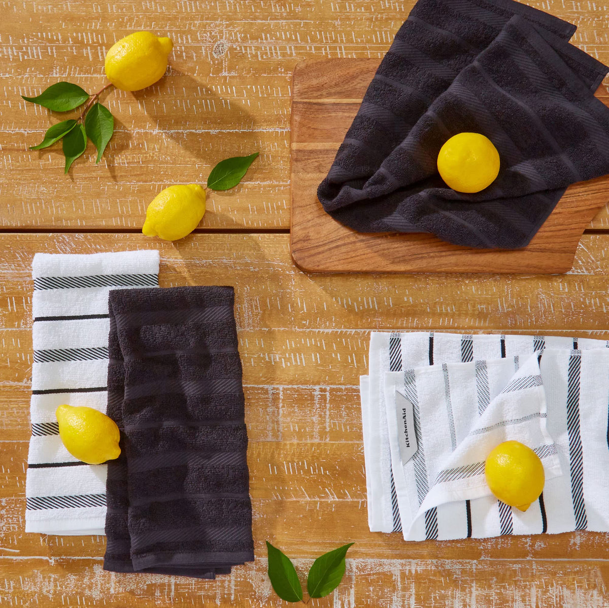 KitchenAid Albany striped towel 16x26 for durable daily drying.