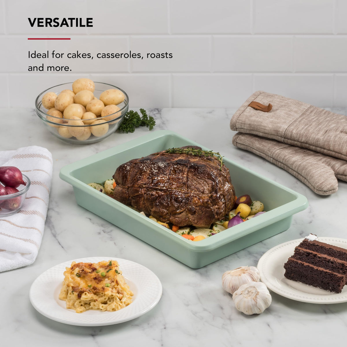 KitchenAid aluminized steel construction supports consistent baking results.