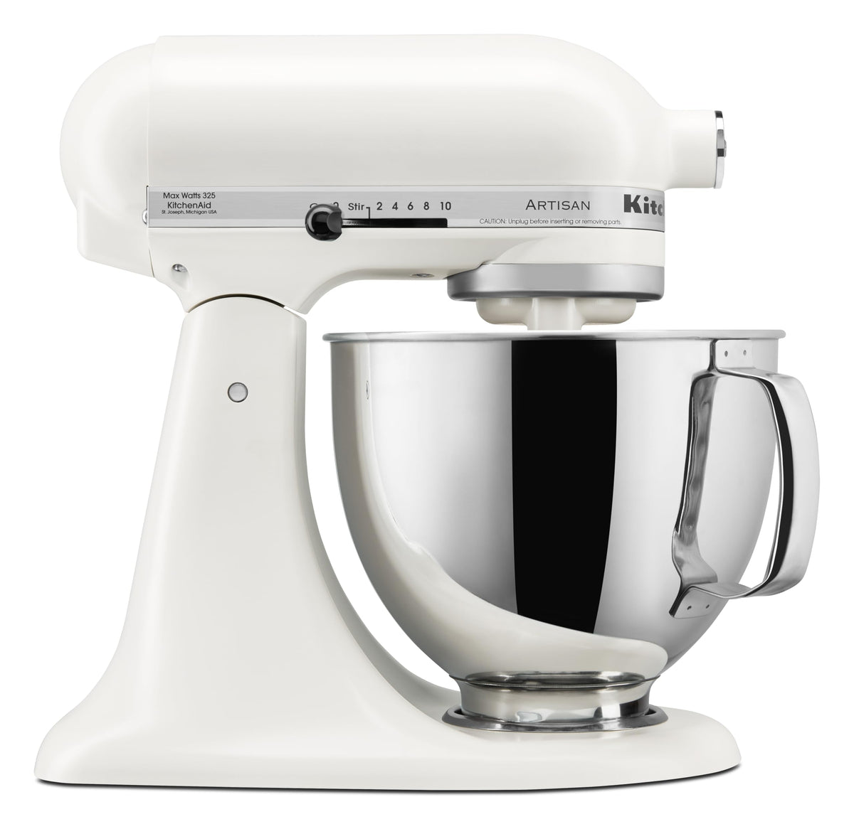 KitchenAid Artisan 5-Quart Tilt-Head Mixer in porcelain, versatile mixing.