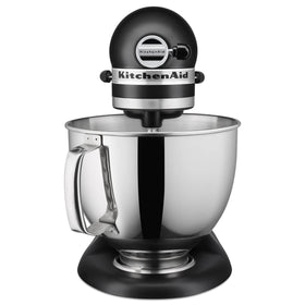 KitchenAid Artisan 5-quart stainless steel bowl supports large batches with a comfortable handle.