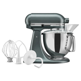KitchenAid Artisan 5-Quart stainless steel bowl with handle, ideal for easy pouring and confident mixing.