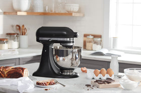 KitchenAid Artisan mixer handles up to nine dozen cookies in one batch.