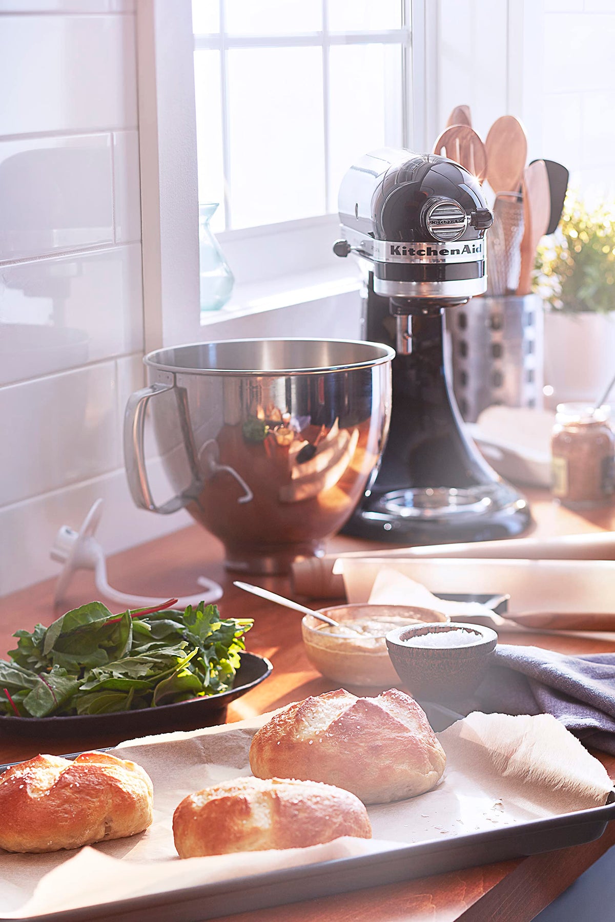KitchenAid Artisan attachments hub enables extra attachments for expanded cooking.