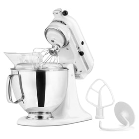 KitchenAid Artisan coated flat beater in action for thorough batter mixing.