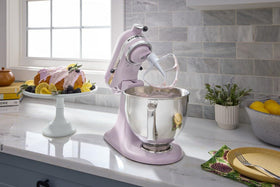 KitchenAid countertop setup showing mixer as culinary centerpiece.