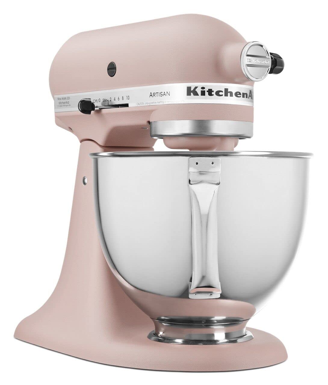 KitchenAid Artisan pouring shield on mixer helps pour ingredients without splatter