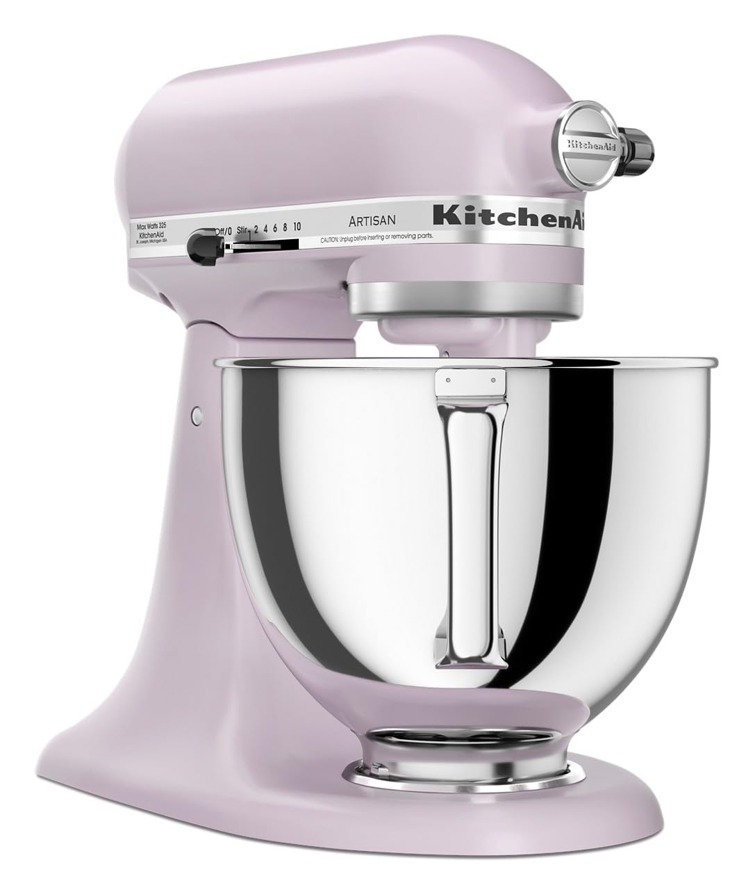 KitchenAid tilt-head open for easy access to the bowl during prep.