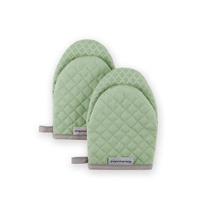 KitchenAid Asteroid mini mitts pistachio close-up showing heat-resistant grip