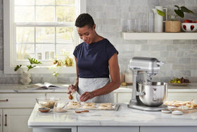 KitchenAid attachments expand versatility for kneading, shredding, and more.