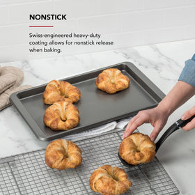 KitchenAid baking sheet with even heat distribution for consistent baking.
