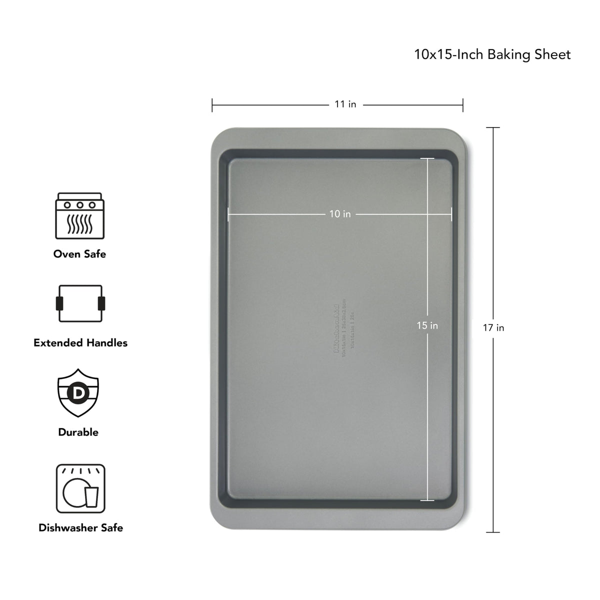 KitchenAid baking sheet nonstick coating for easy release and cleanup.