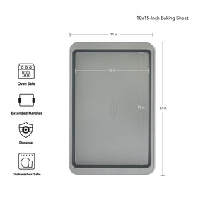 KitchenAid baking sheet nonstick coating for easy release and cleanup.