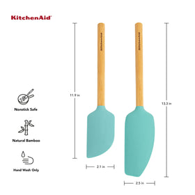 KitchenAid Bamboo Spatula Set scraper spatula ideal for scooping and scraping bowls