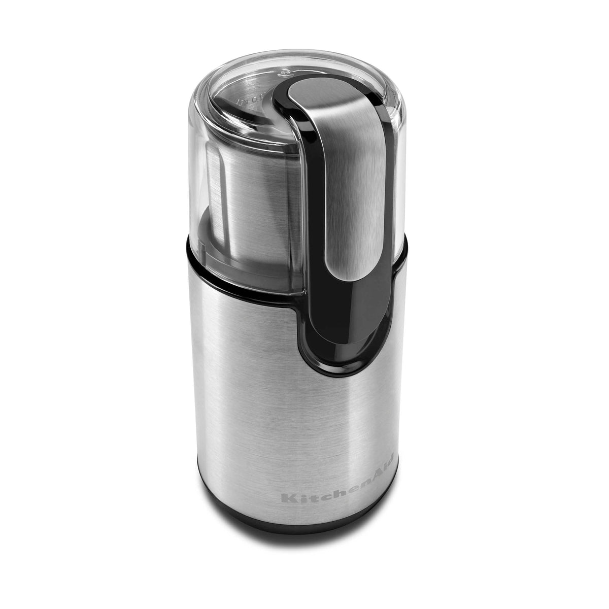 KitchenAid BCG111OB stainless steel blade close-up for fast, even grinding