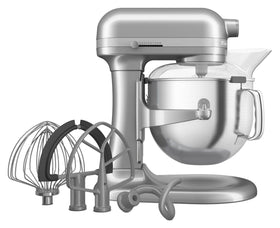 KitchenAid bowl-locking system ensures steady mixing during dense doughs.