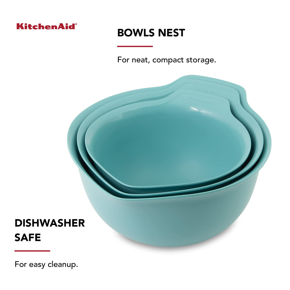 KitchenAid bowls with non-slip base stay stable on countertops during prep.
