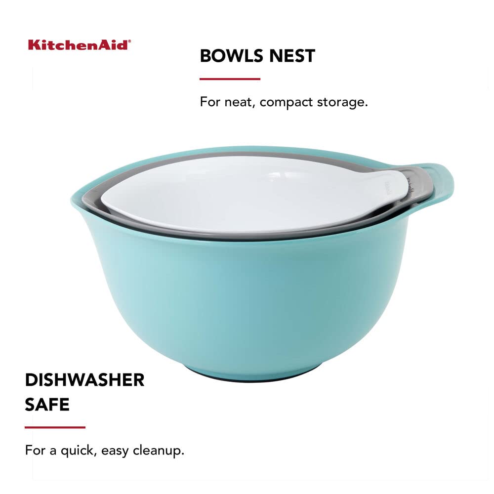 KitchenAid non-slip bases keep bowls stable while mixing ingredients