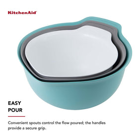 KitchenAid bowls with pour spouts help transfer batter without mess
