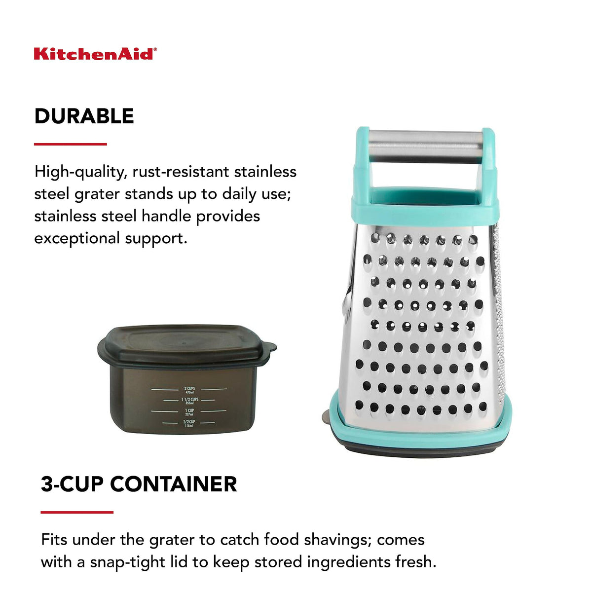 KitchenAid box grater slicing blade for uniform veggie and cheese slices