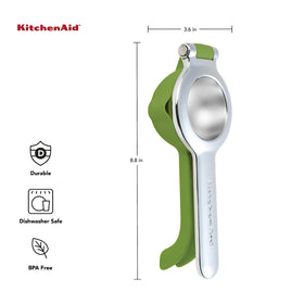KitchenAid citrus press on countertop design provides leverage to maximize juice yield.