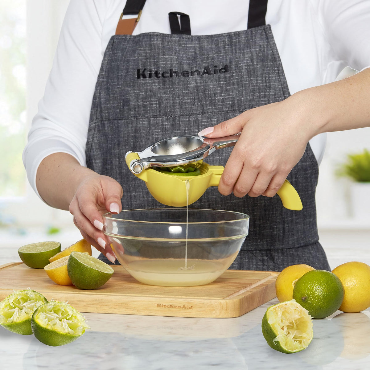 KitchenAid citrus press made of durable aluminum and nylon for daily use.