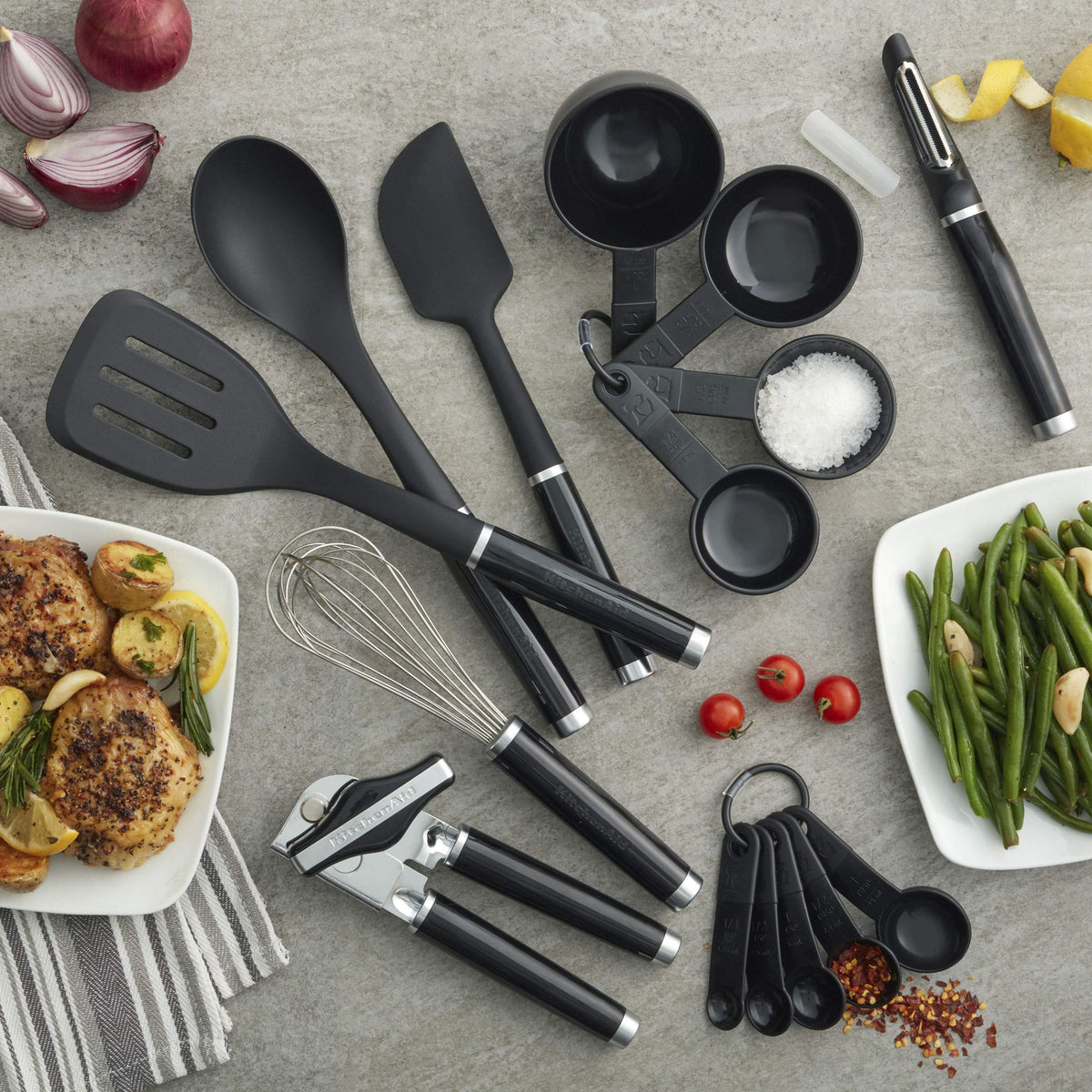 KitchenAid Classic 15-Piece Utility Whisk for airy sauces and dressings.